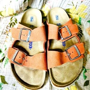 Birkenstock Arizona Orange Suede Sandals Women’s EU 40 is US 9/9.5